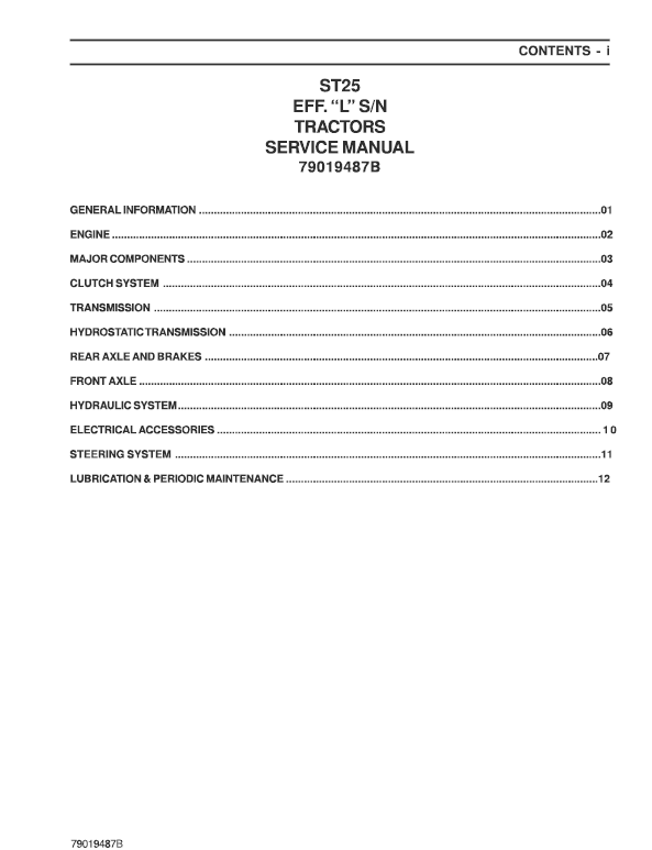 AGCO ST25 Compact Tractor Service Manual Workshop Guide