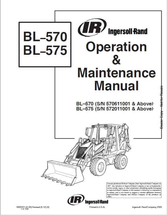 Bobcat BL570, BL575 Loader Service Repair Manual