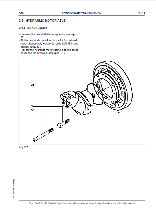 Fiat Hitachi D80 Crawler Dozer Repair Service Manual