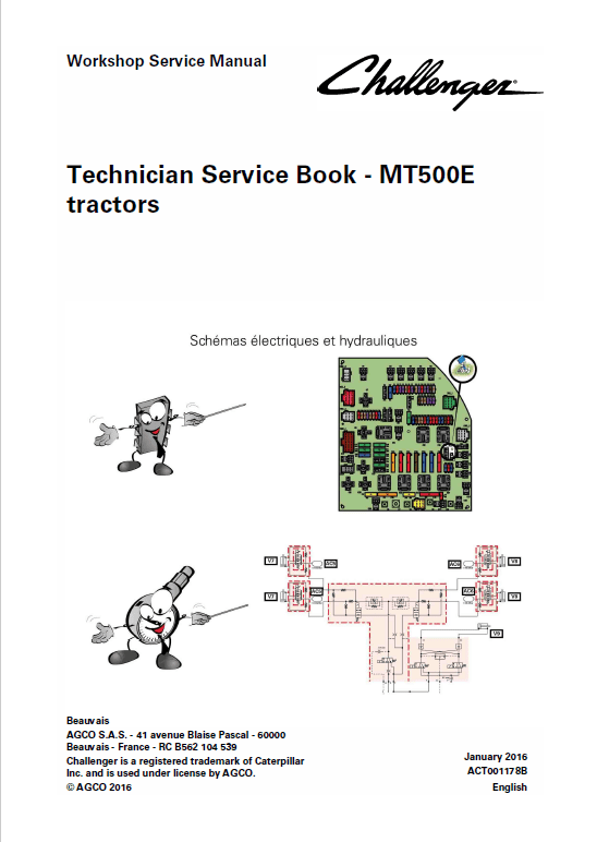 Challenger MT555E, MT565E, MT575E, MT585E, MT595E Tractor Workshop Manual Workshop Guide