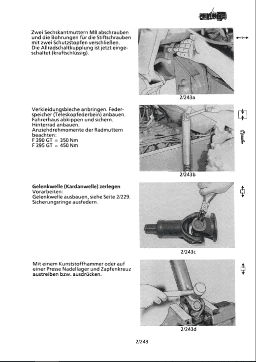 Fendt F390 GTA, F395 GTA, F395 GHA Tractors Workshop Repair Manual