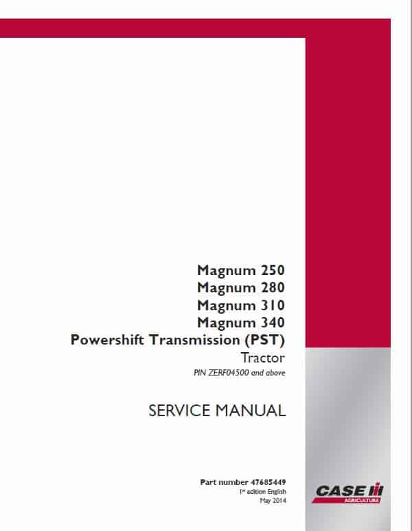 Case 250, 280, 310, 340, 380 Magnum Tractor Service Manual