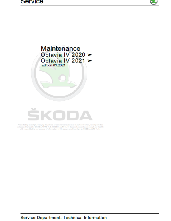 SKODA OCTAVIA IV (NX) Repair Service Manual