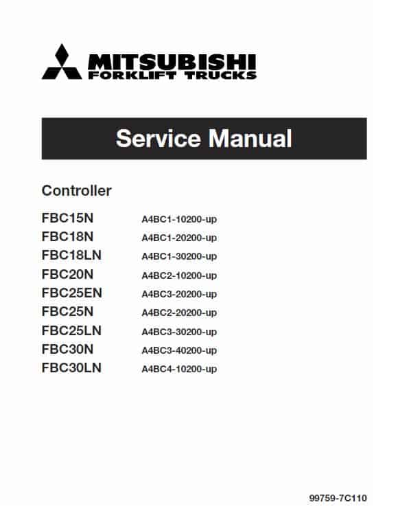 Mitsubishi FBC20N, FBC25N, FBC25EN, FBC25LN, FBC30N Forklift Service Manual