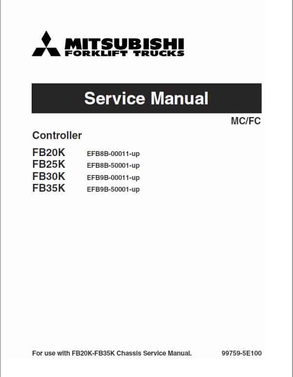 Mitsubishi FB30K, FB35K Forklift Lift Truck Service Manual
