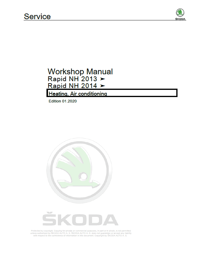 SKODA RAPID (NH) Repair Service Manual