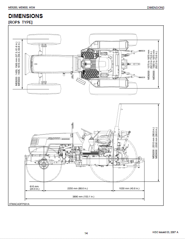 Kubota ME8200, ME9000 Tractor Workshop Service Manual