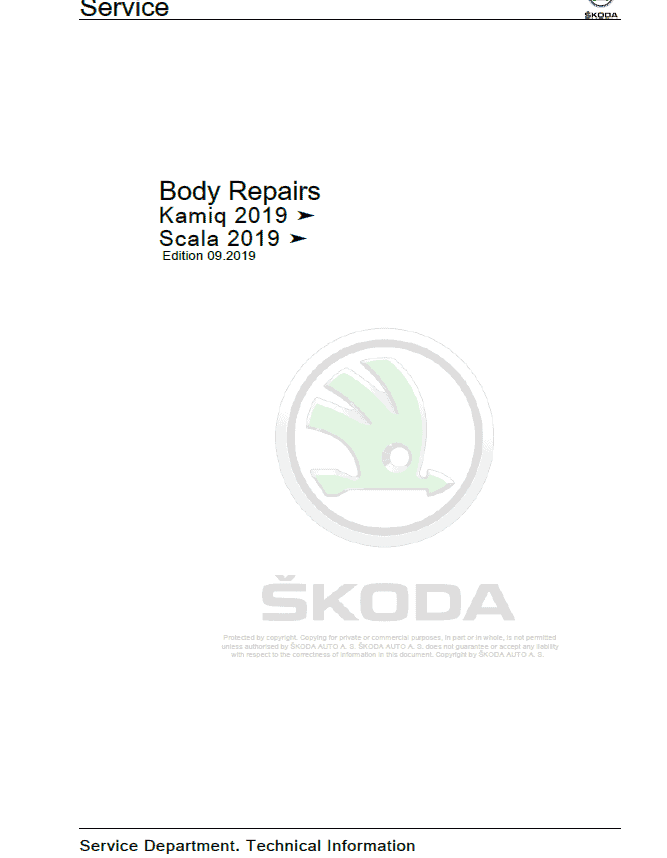 SKODA SCALA (NW, NW1) Repair Service Manual