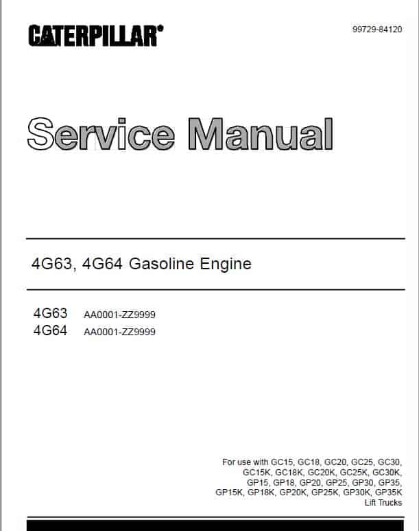 CAT GC25K, GC25K HP, GC30K Forklift Lift Truck Service Manual