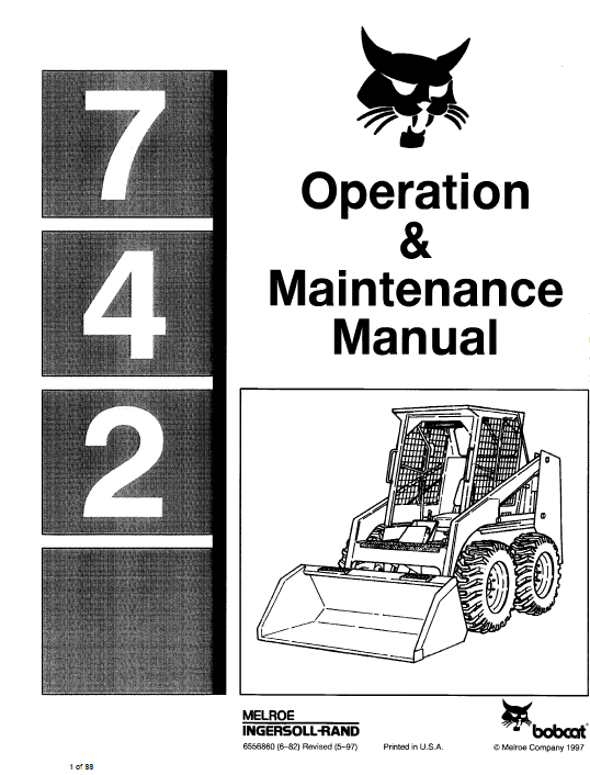 Bobcat 741, 742 and 743 Skid-Steer Loader Service Manual Workshop Guide