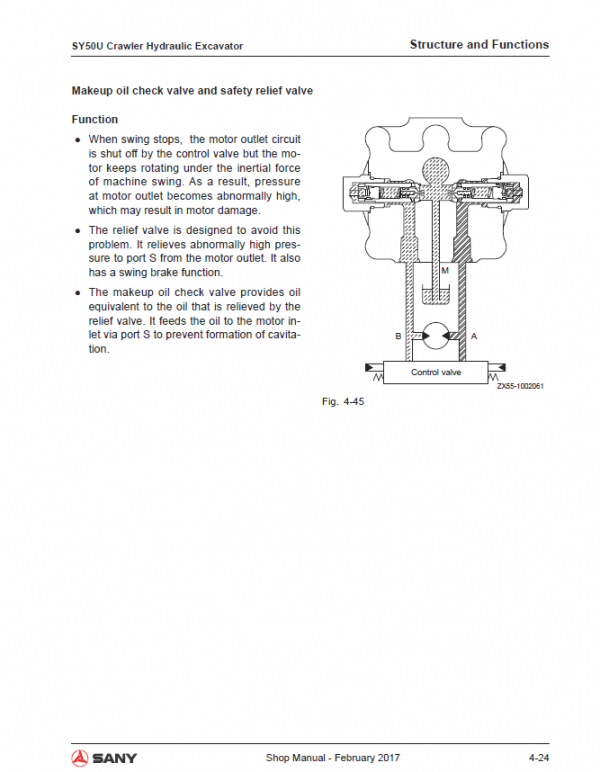 Sany SY50U Hydraulic Excavator Repair Service Manual
