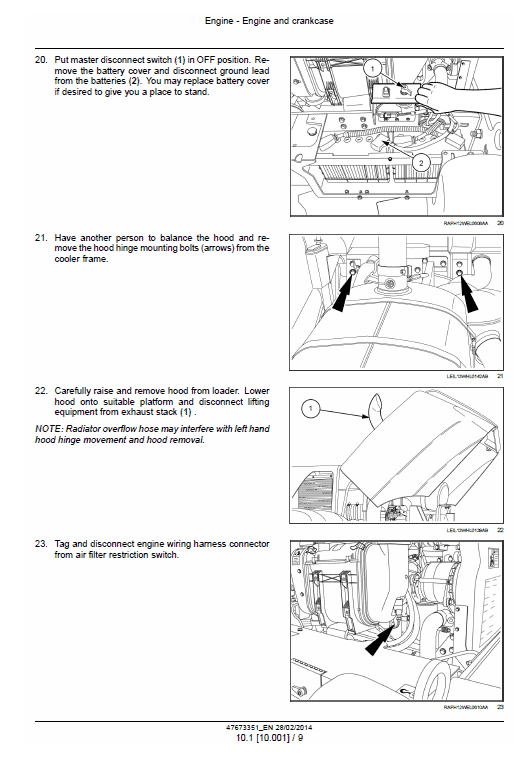 New Holland W190C, W230C Tier 4A Wheel Loader Service Manual Workshop Guide