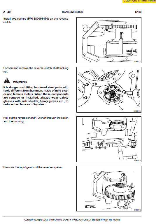 New Holland D180 Bulldozer Dozer Service Manual Workshop Guide