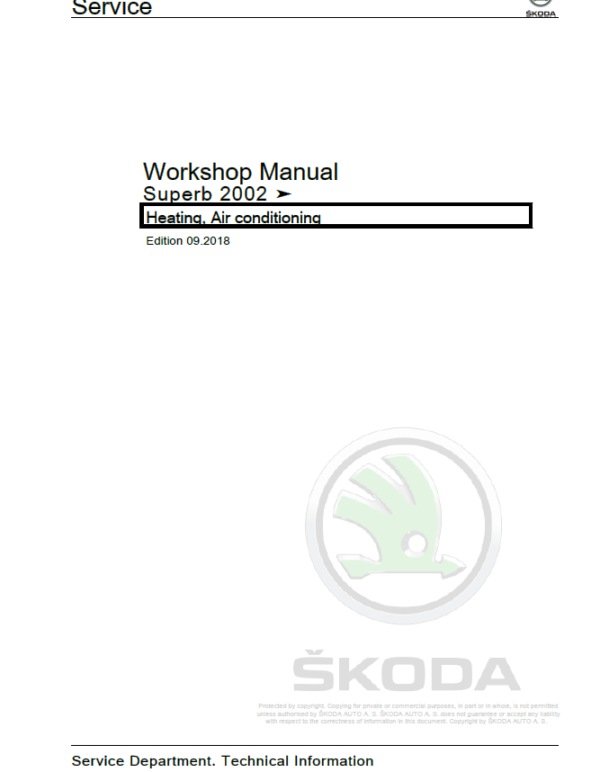SKODA SUPERB (3U, 3U4) Repair Service Manual
