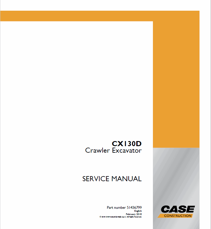 Case CX130D Crawler Excavator Service Manual Workshop Guide