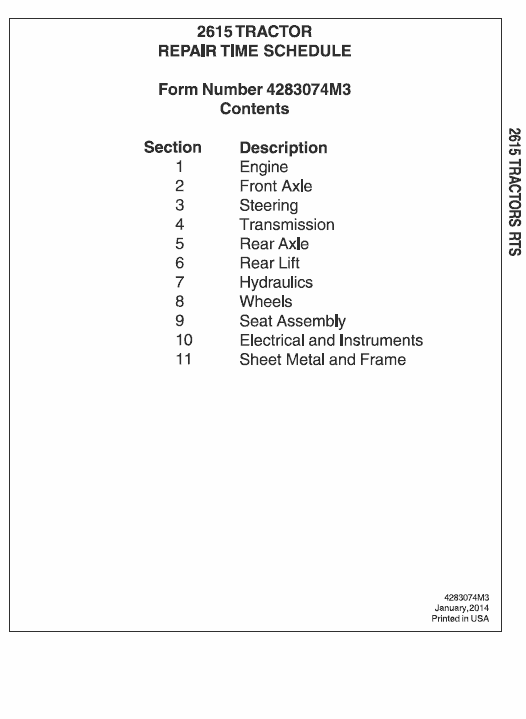 Massey Ferguson 2605, 2615 Tractor Service Manual Workshop Guide