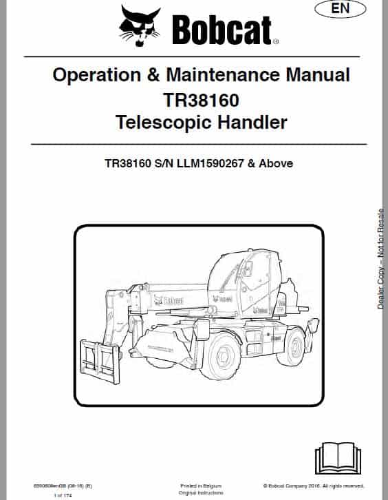 Bobcat TR38160, TR38160 EVO versaHANDLER Telescopic Service Repair Manual