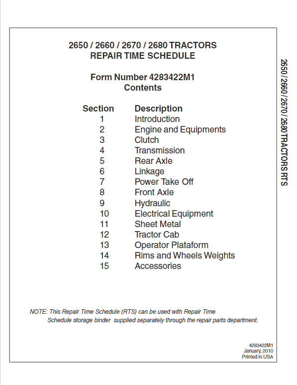 Massey Ferguson 2650, 2660, 2670, 2680 Tractor Service Manual Workshop Guide