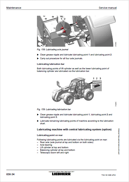 Liebherr T33-10 Telescopic Handler Service Manual