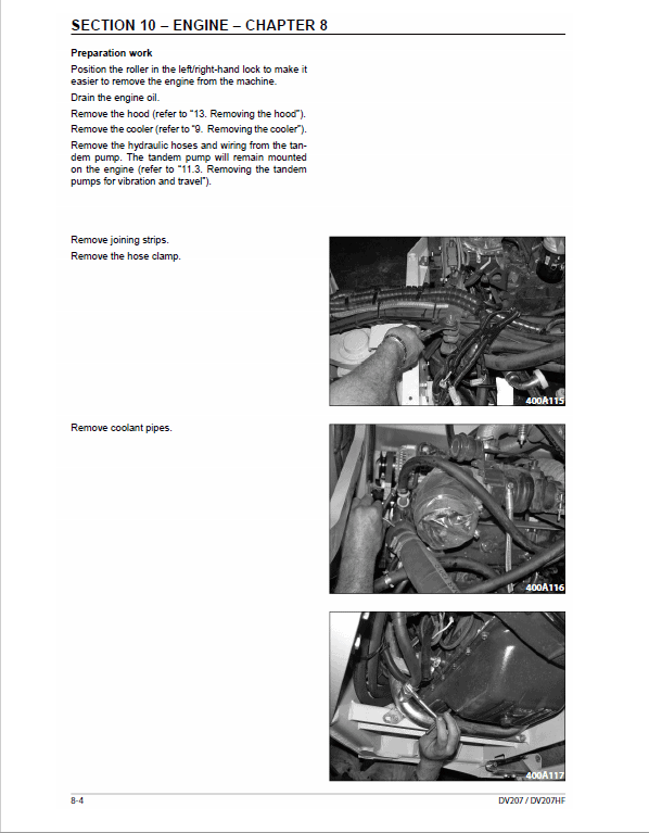 Case DV207, DV207HF Vibratory Roller Service Manual Workshop Guide