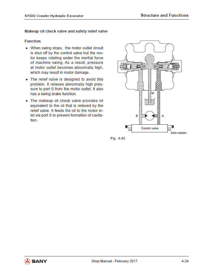 Sany SY50U Hydraulic Excavator Repair Service Manual