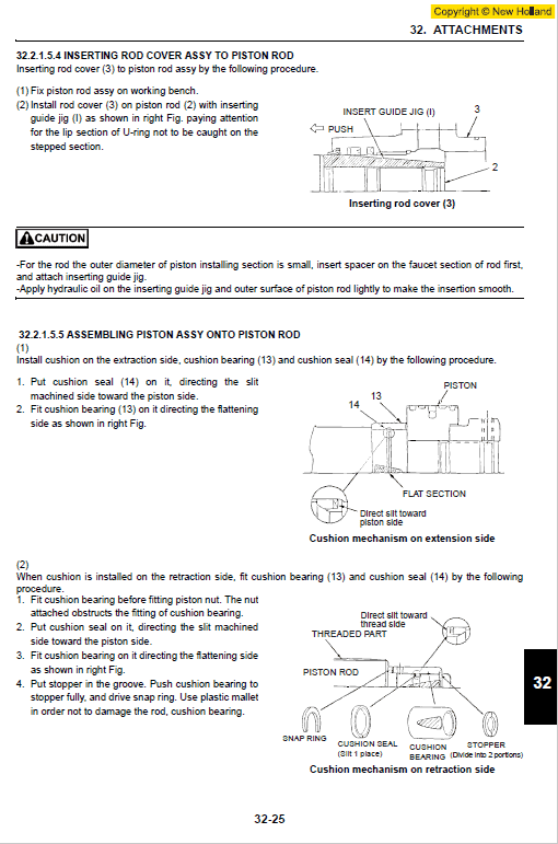 New Holland E225BSR Tier 3 Excavator Service Manual Workshop Guide