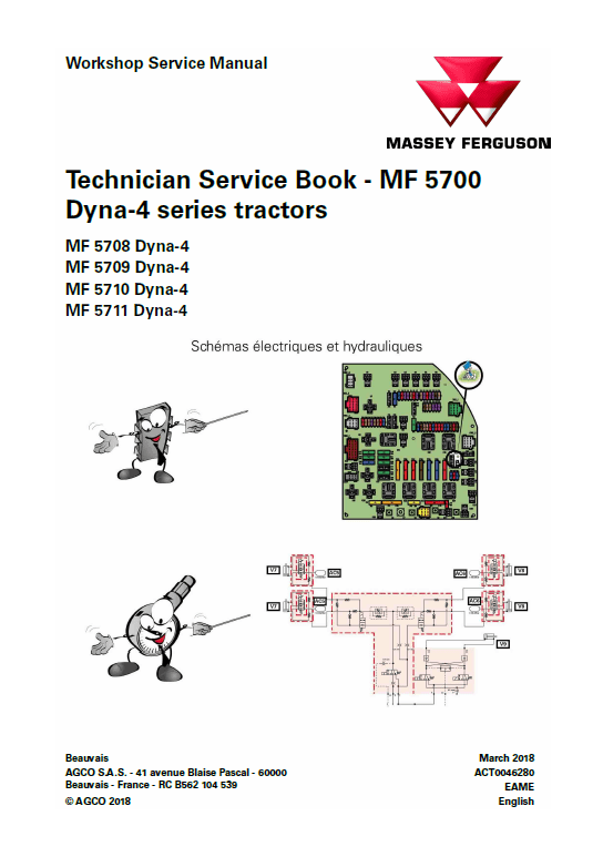 Massey Ferguson 5708, 5709, 5710, 5711 Tractor Service Manual Workshop Guide