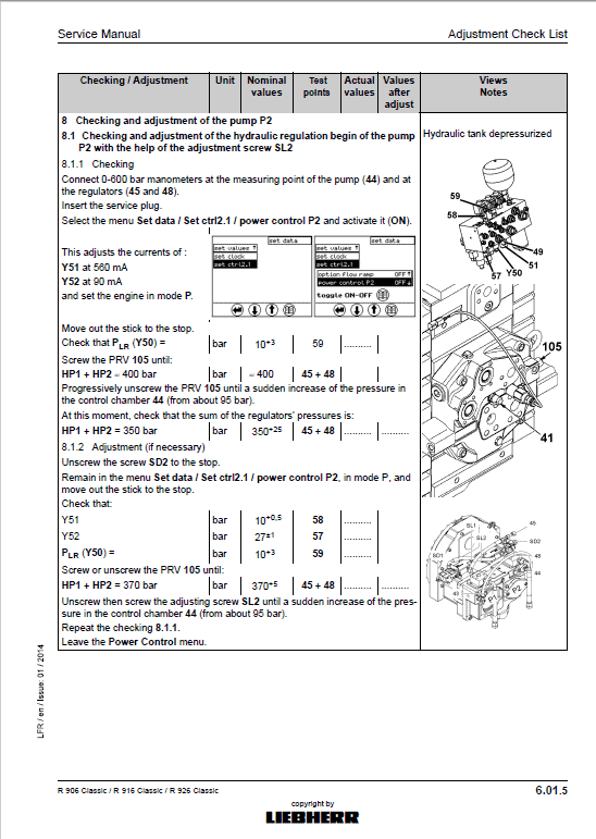 Liebherr R906, R916, R926 Classic & Advance Excavator Service Manual