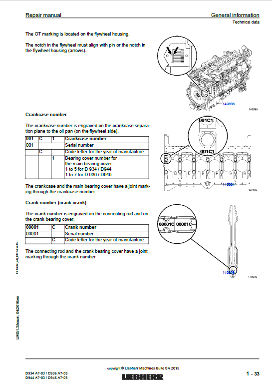 Liebherr D934 A7-03, D936 A7-03, D944 A7-03, D946 A7-03 Engine Service Manual