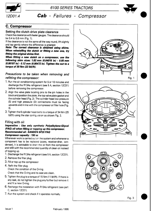 Massey Ferguson 6160, 6170, 6180, 6190 Tractor Repair Manual Workshop Guide