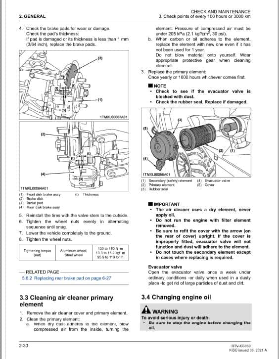 Kubota RTV-XG850 Utility Vehicle Workshop Service Repair Manual