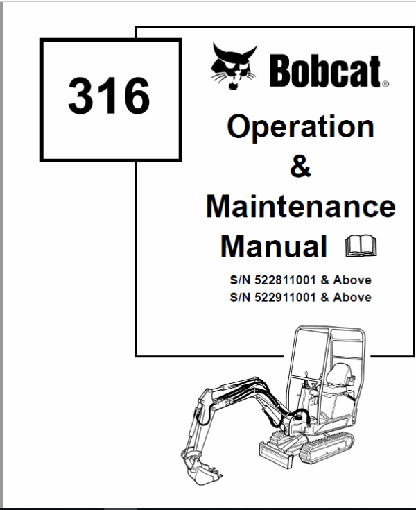Bobcat 316 Excavator Service Manual Workshop Guide
