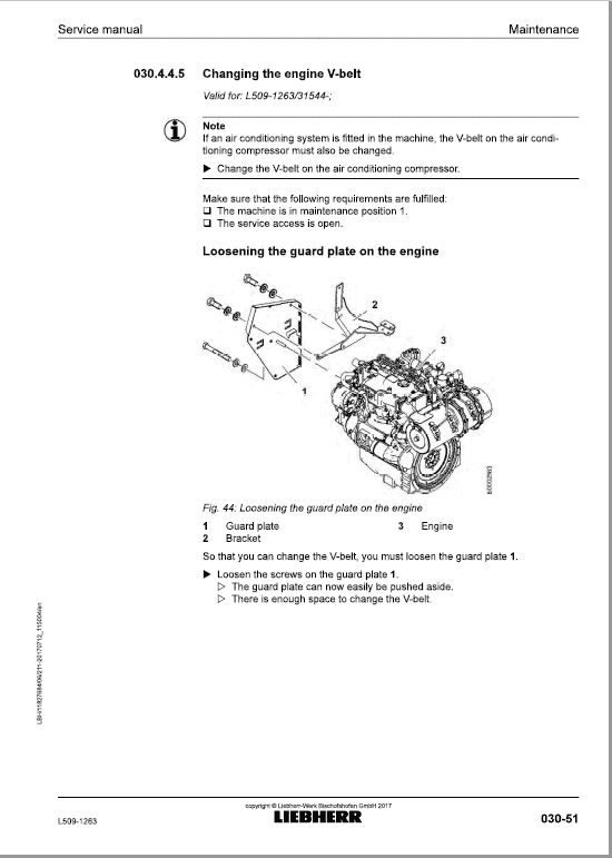 Liebherr L509 Type 1263 Wheel Loader Service Manual