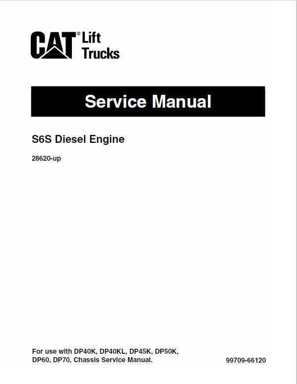 CAT DP60, DP70 Forklift Lift Truck Service Manual