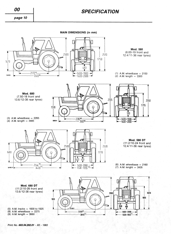Fiat 580, 580DT, 680, 680DT Tractor Service Manual Workshop Guide