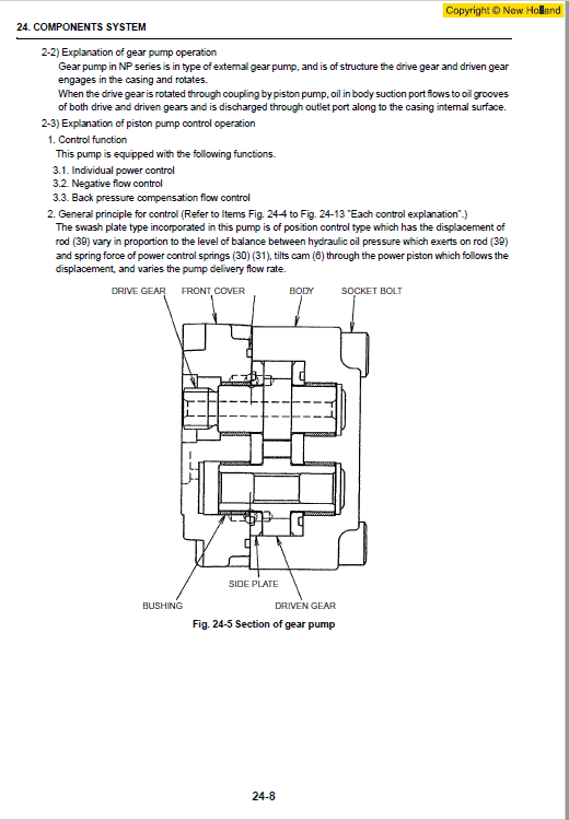 New Holland E70BSR Midi Excavator Service Manual Workshop Guide