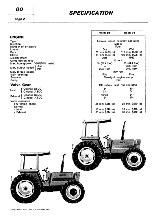 Fiat 780, 780DT, 880, 880DT Tractor Service Manual Workshop Guide