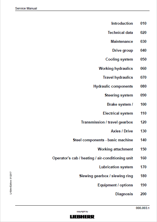 Liebherr A914, A916, A918, A920, A924 Standard Tier 4F Excavator Manual