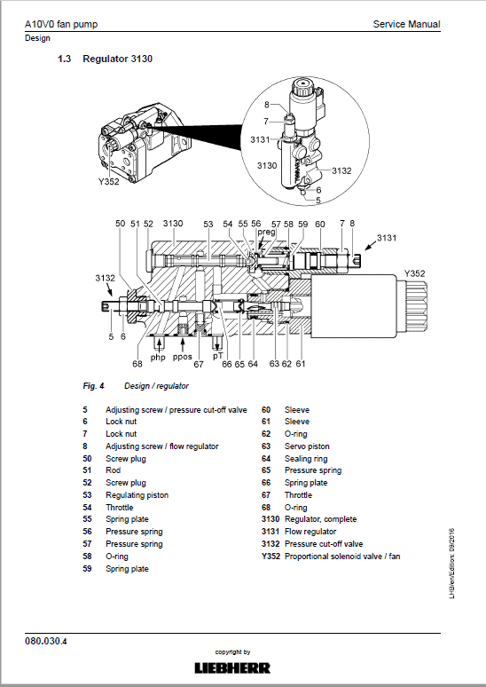 Liebherr LH60C, LH60M, LH60MT Tier 4F Hydraulic Excavator Service Manual