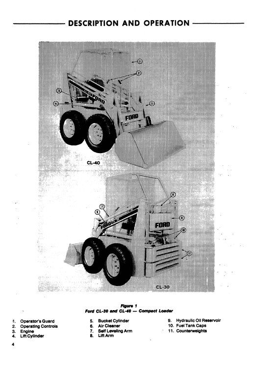 Ford CL-30, CL-40 Compact Loader Service Manual Workshop Guide