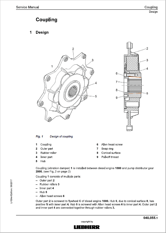 Liebherr LH110C, LH110M Tier 4F Hydraulic Excavator Service Manual