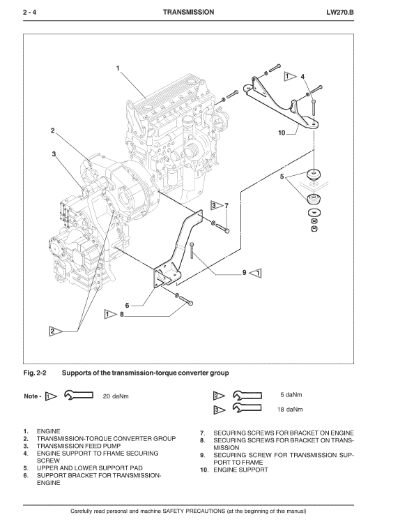 New Holland LW270.B Wheel Loader Service Manual Workshop Guide