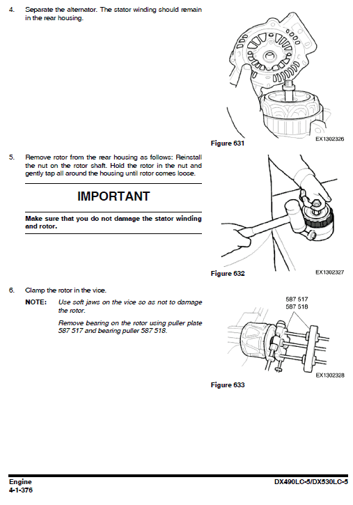 Doosan DX490LC-5 and DX530LC-5 Excavator Service Manual Workshop Guide