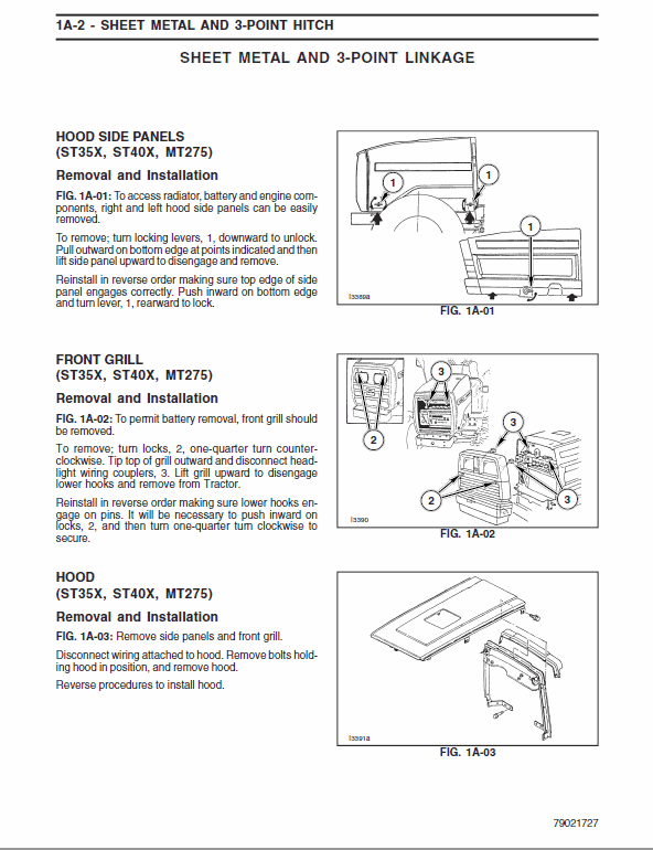 Massey Ferguson 1433V, 1440V Tractor Service Manual Workshop Guide