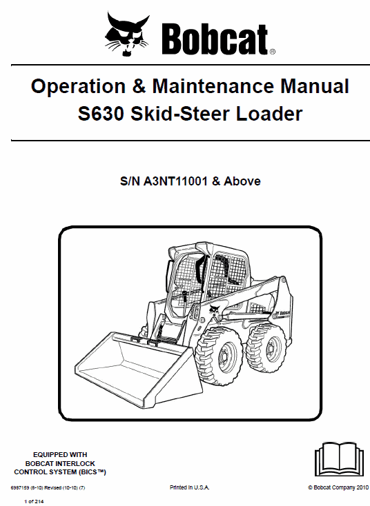 Bobcat S630 Skid-Steer Loader Service Manual Workshop Guide