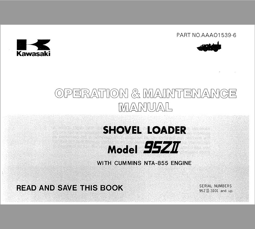 Kawasaki 95ZII Wheel Loader Service Manual