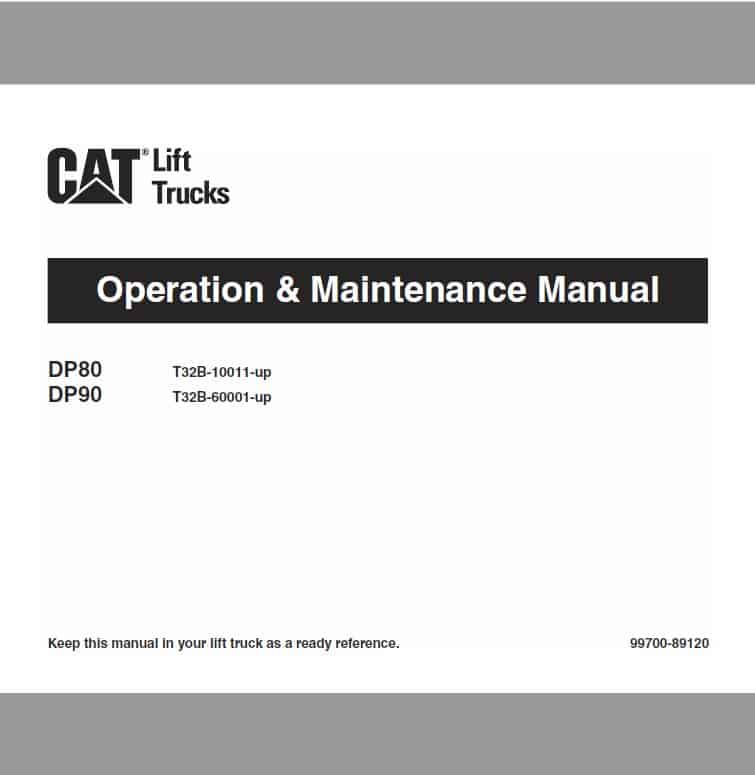 CAT DP80, DP90 Forklift Lift Truck Service Manual