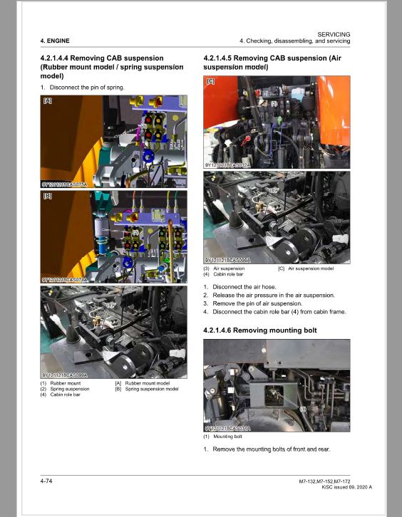 Kubota M7-132, M7-152, M7-172 Tractor Workshop Service Repair Manual