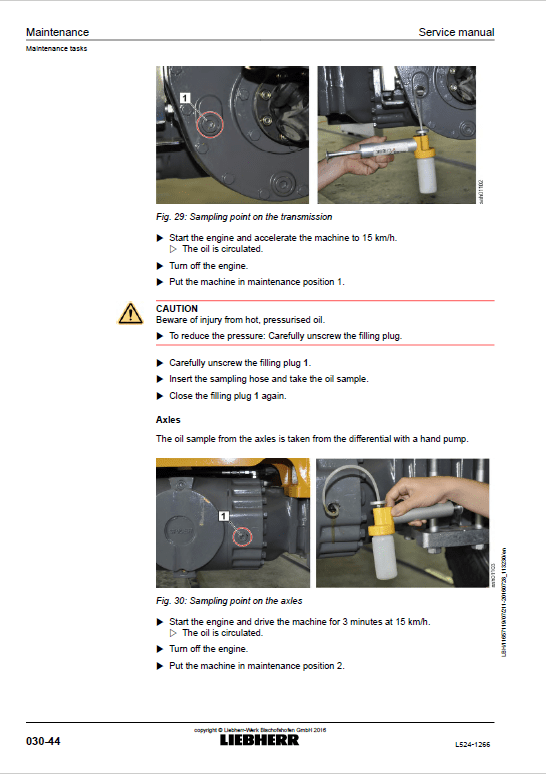 Liebherr L524 Type 1266 Wheel Loader Service Manual