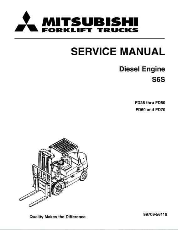 Mitsubishi FD60, FD70 Forklift Lift Truck Service Manual